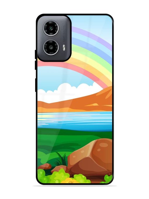 Rainbow Over The Lake Glossy Soft Edge Case for Motorola Moto G54 (5G) Chachhi