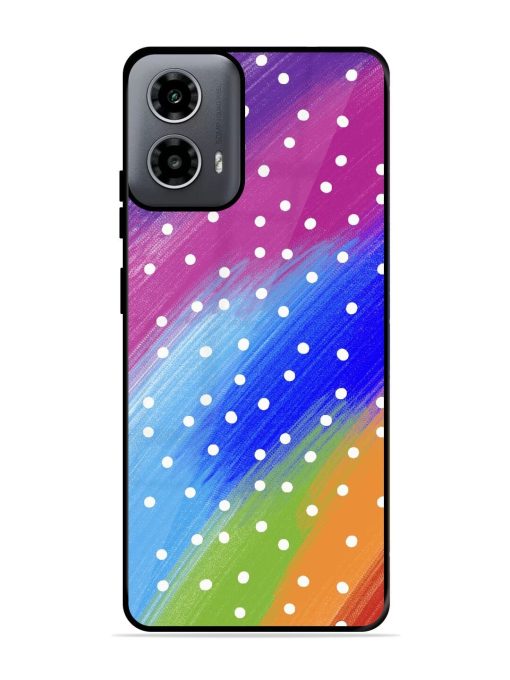 Rainbow Polka Dot Dream Glossy Soft Edge Case for Motorola Moto G54 (5G)