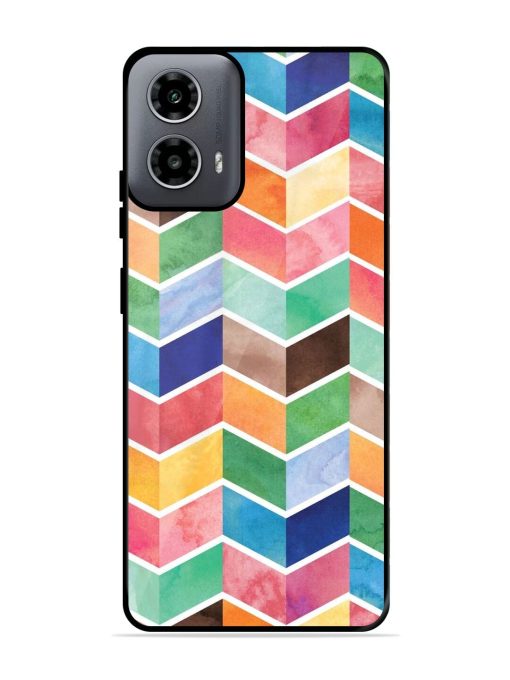 Watercolor Chevron Whimsy Glossy Soft Edge Case for Motorola Moto G54 (5G) Chachhi