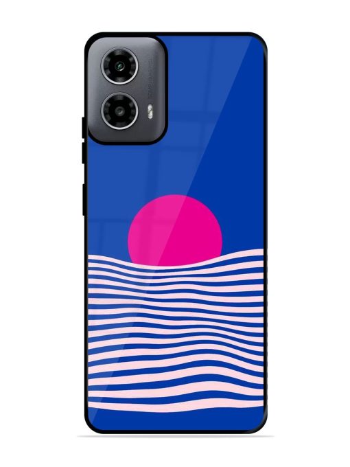 Pink Sunset Over Blue Waves Glossy Soft Edge Case for Motorola Moto G54 (5G) Chachhi