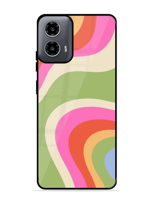 Wavy Rainbow Wonderland Glossy Soft Edge Case for Motorola Moto G54 (5G) Chachhi