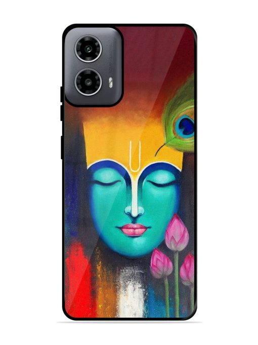 Divine Tranquility: The Face Of Krishna Glossy Soft Edge Case for Motorola Moto G54 (5G) Chachhi