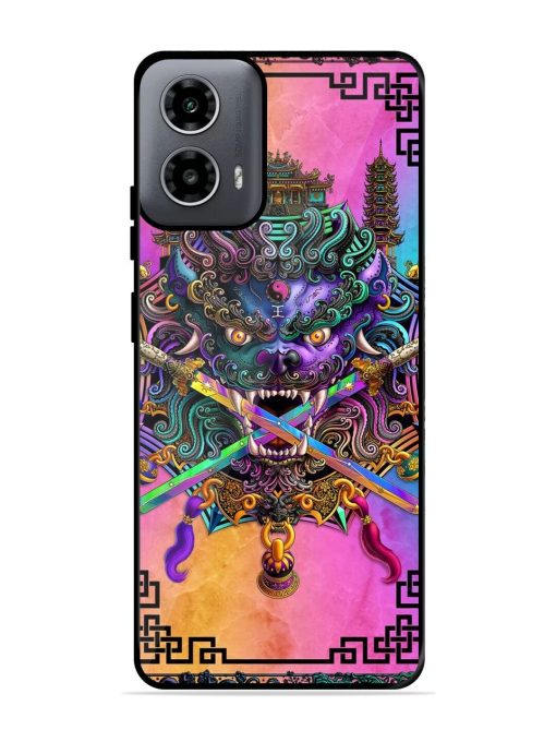 Psychedelic Fu Dog Tapestry Glossy Soft Edge Case for Motorola Moto G54 (5G)