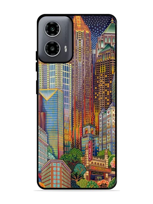 Neon Nightscape Glossy Soft Edge Case for Motorola Moto G54 (5G) Chachhi