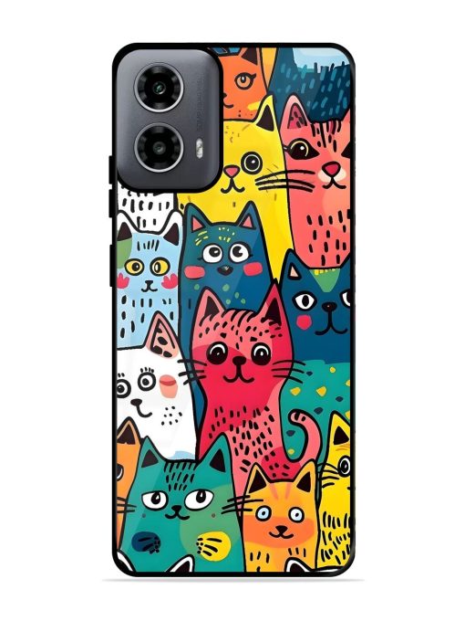 Feline Frenzy Glossy Soft Edge Case for Motorola Moto G54 (5G) Chachhi