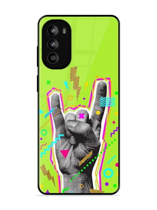 Neon Rock Glossy Soft Edge Case for Motorola Moto G62 (5G) Chachhi