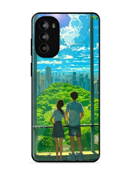 Cyberpunk Dreamscape Glossy Soft Edge Case for Motorola Moto G62 (5G) Chachhi