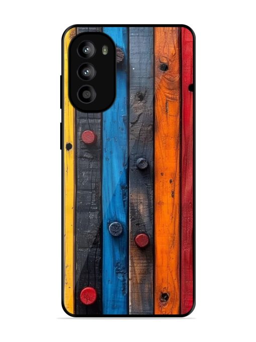 Rainbow Plank Glossy Soft Edge Case for Motorola Moto G62 (5G) Chachhi