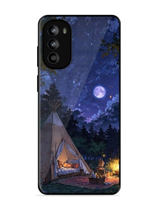 Moonlight Camping Glossy Soft Edge Case for Motorola Moto G62 (5G) Chachhi