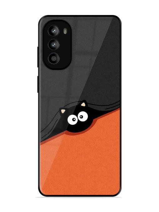 Peek-A-Boo Kitty Glossy Soft Edge Case for Motorola Moto G62 (5G) Chachhi