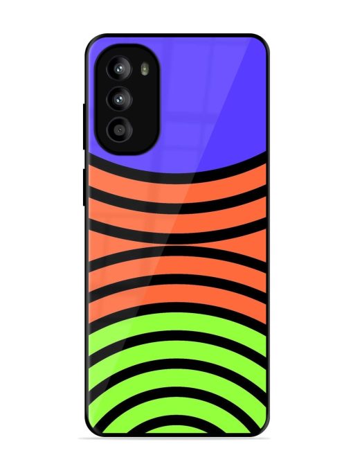 Psychedelic Stripe Symphony Glossy Soft Edge Case for Motorola Moto G62 (5G) Chachhi