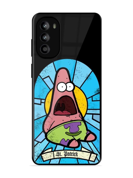 St. Patrick'S Day Stained Glass Patrick Star Glossy Soft Edge Case for Motorola Moto G62 (5G)