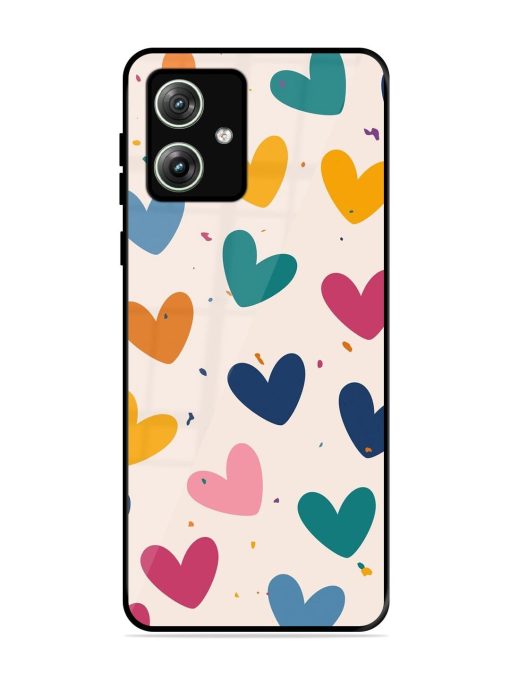 Rainbow Hearts Glossy Soft Edge Case for Motorola Moto G64 (5G)