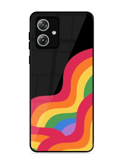 Wavy Rainbow Glossy Soft Edge Case for Motorola Moto G64 (5G) Chachhi