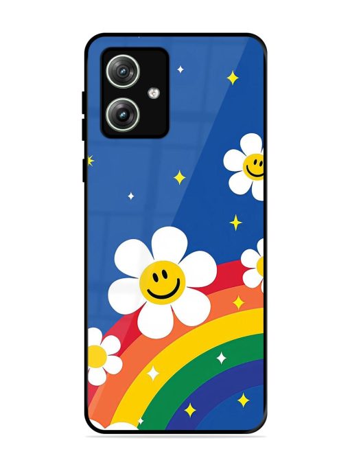 Happy Daisies And Rainbow Sky Glossy Soft Edge Case for Motorola Moto G64 (5G) Chachhi