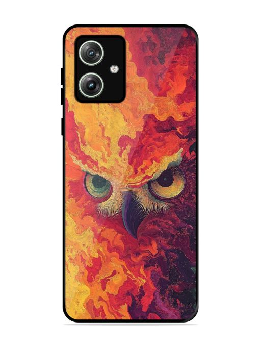 Fiery Owl Glossy Soft Edge Case for Motorola Moto G64 (5G) Chachhi