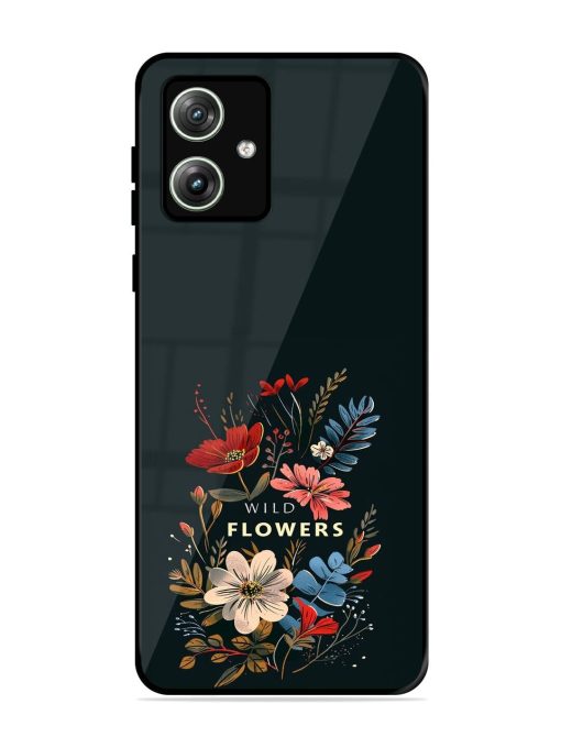 Dark Floral Glossy Soft Edge Case for Motorola Moto G64 (5G) Chachhi