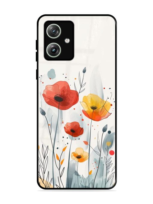 Poppy Fields Glossy Soft Edge Case for Motorola Moto G64 (5G) Chachhi