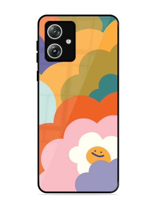 Happy Flower Power Glossy Soft Edge Case for Motorola Moto G64 (5G) Chachhi