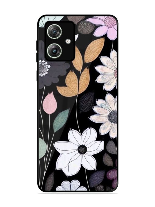 Whimsical Blooms On Black Glossy Soft Edge Case for Motorola Moto G64 (5G)