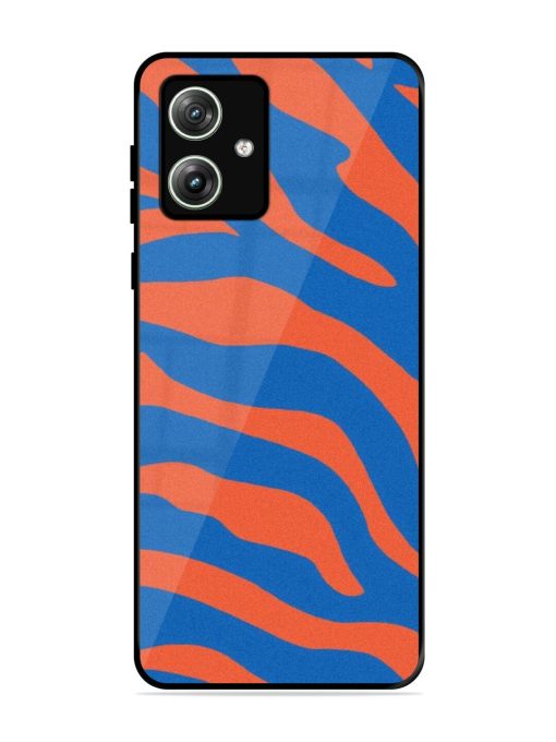 Zebra Stripes In Blue And Orange Glossy Soft Edge Case for Motorola Moto G64 (5G) Chachhi