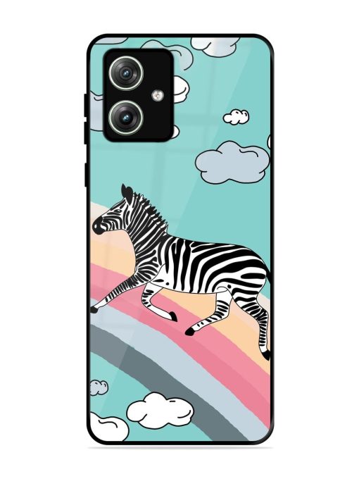 Zebra On A Rainbow Glossy Soft Edge Case for Motorola Moto G64 (5G) Chachhi