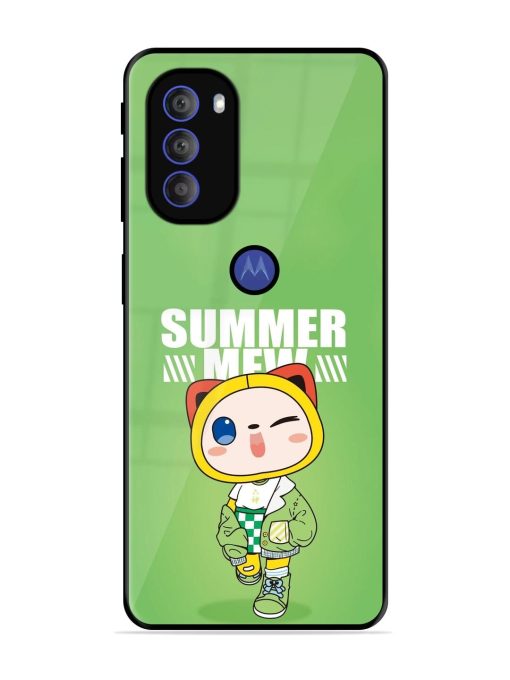 Purrfect Summer Glossy Soft Edge Case for Motorola Moto G71 (5G) Chachhi