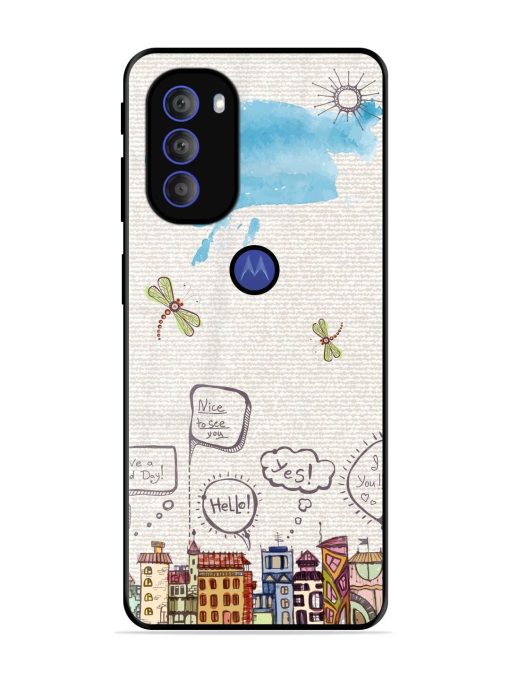 Doodle City Glossy Soft Edge Case for Motorola Moto G71 (5G) Chachhi