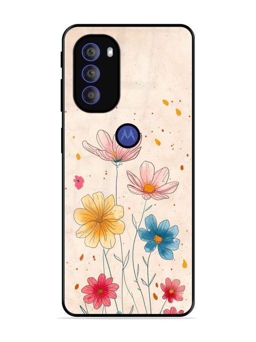 Delicate Bloom Glossy Soft Edge Case for Motorola Moto G71 (5G) Chachhi