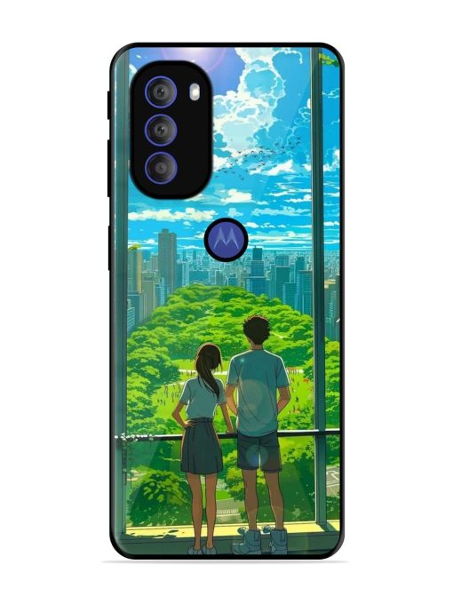 Cyberpunk Dreamscape Glossy Soft Edge Case for Motorola Moto G71 (5G) Chachhi