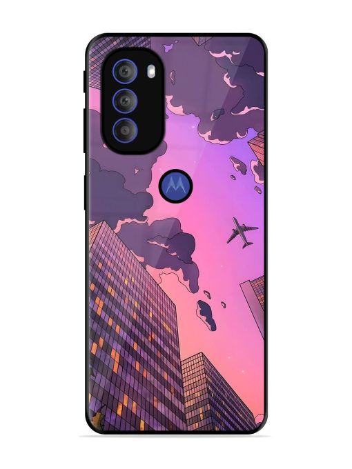 Urban Twilight Glossy Soft Edge Case for Motorola Moto G71 (5G) Chachhi