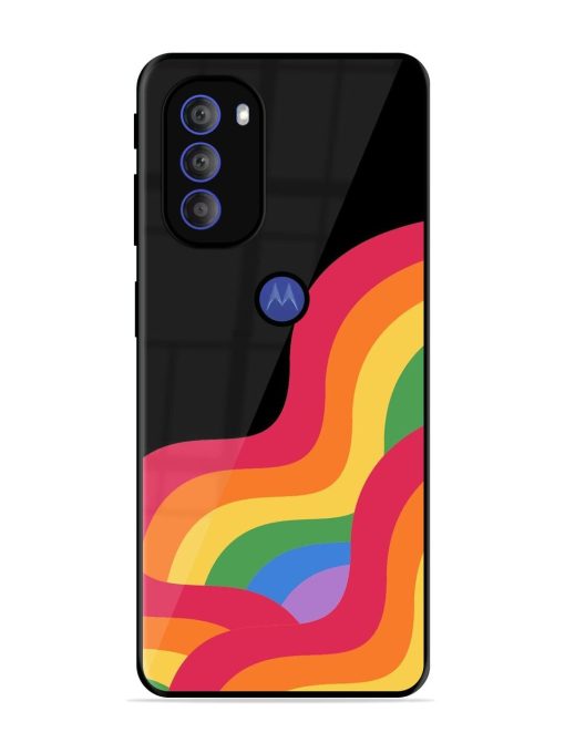 Wavy Rainbow Glossy Soft Edge Case for Motorola Moto G71 (5G) Chachhi