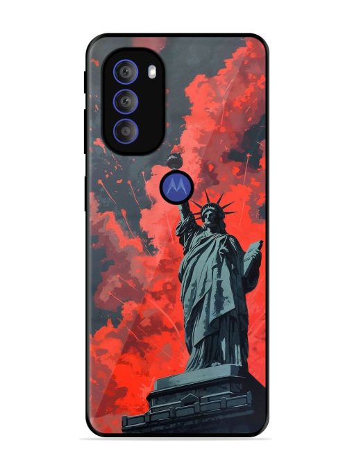 Lady Liberty'S Firework Finale Glossy Soft Edge Case for Motorola Moto G71 (5G) Chachhi