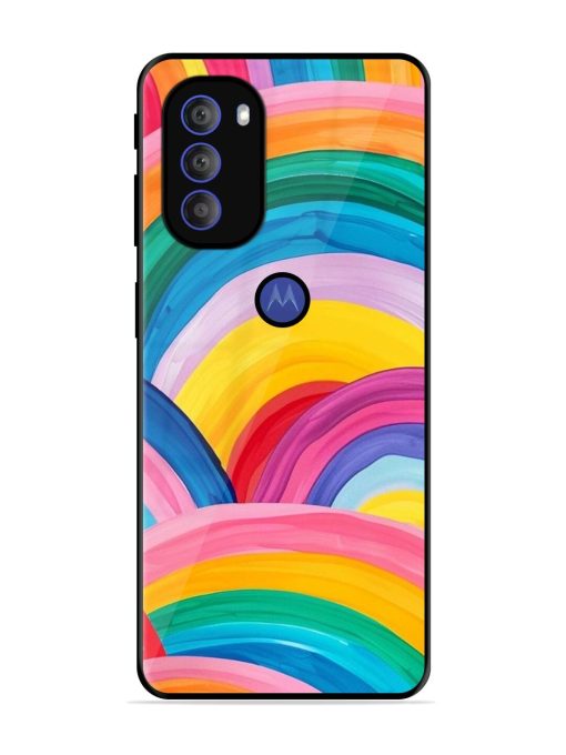 Rainbow Symphony Glossy Soft Edge Case for Motorola Moto G71 (5G) Chachhi