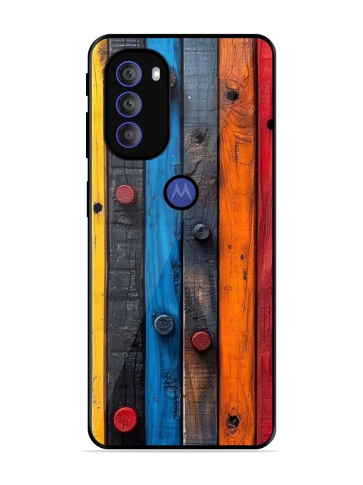 Rainbow Plank Glossy Soft Edge Case for Motorola Moto G71 (5G) Chachhi