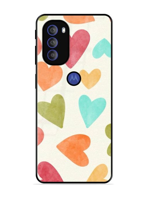 Watercolor Hearts Glossy Soft Edge Case for Motorola Moto G71 (5G) Chachhi