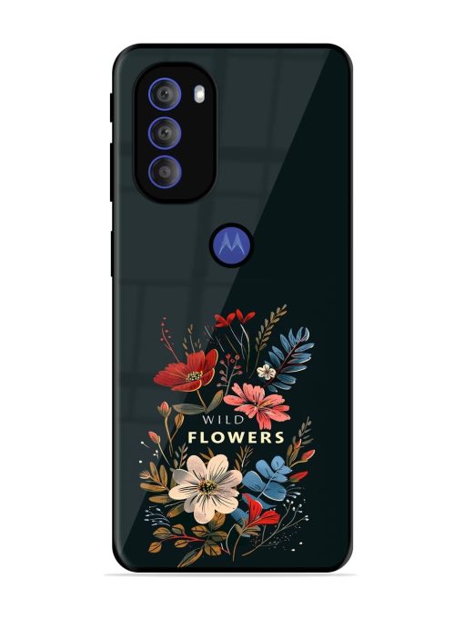 Dark Floral Glossy Soft Edge Case for Motorola Moto G71 (5G) Chachhi