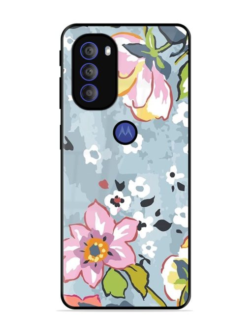 Floral Fantasy Glossy Soft Edge Case for Motorola Moto G71 (5G) Chachhi