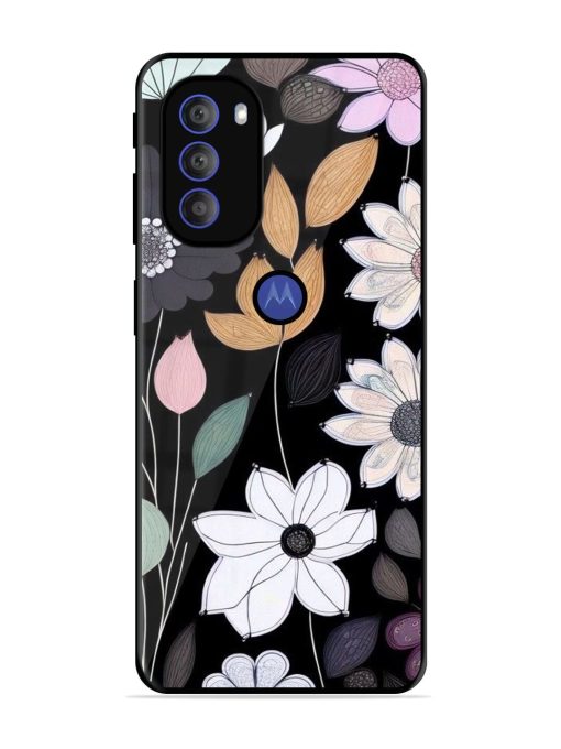 Whimsical Blooms On Black Glossy Soft Edge Case for Motorola Moto G71 (5G) Chachhi