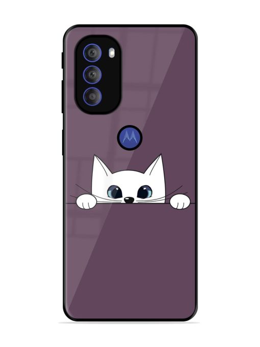 Peek-A-Boo Kitty Glossy Soft Edge Case for Motorola Moto G71 (5G)