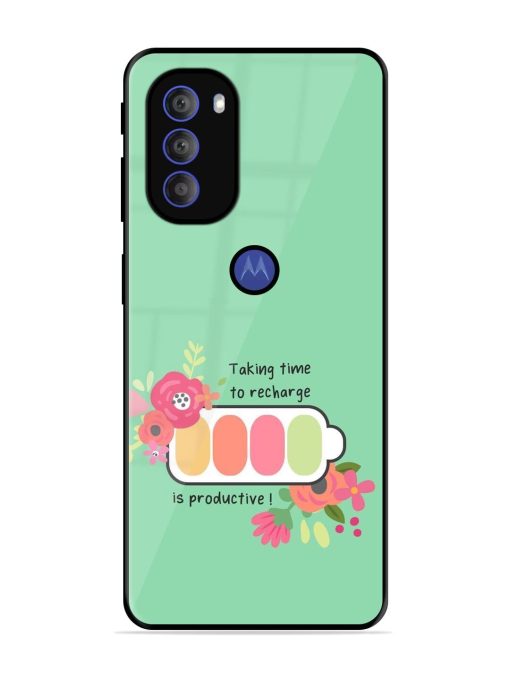 Recharge And Bloom Glossy Soft Edge Case for Motorola Moto G71 (5G) Chachhi