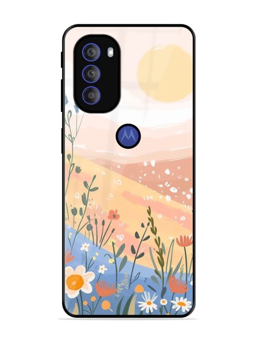 Golden Hour Blooms Glossy Soft Edge Case for Motorola Moto G71 (5G) Chachhi