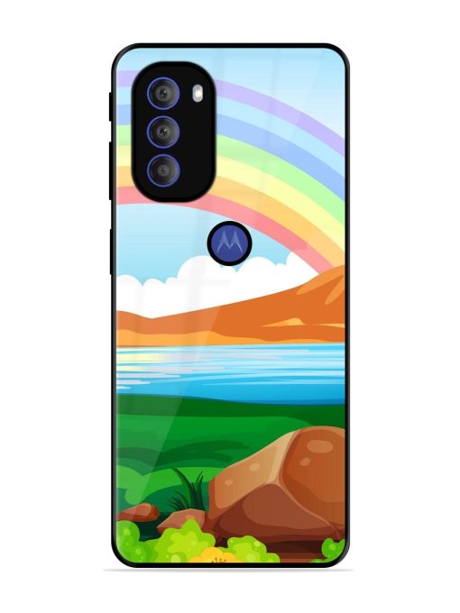 Rainbow Over The Lake Glossy Soft Edge Case for Motorola Moto G71 (5G)