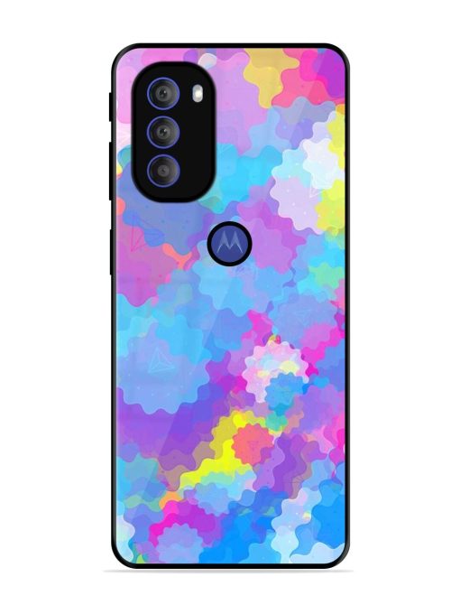 Psychedelic Cloud Burst Glossy Soft Edge Case for Motorola Moto G71 (5G) Chachhi