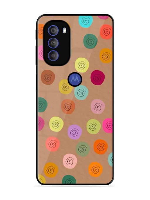 Swirly Dots On Kraft Glossy Soft Edge Case for Motorola Moto G71 (5G) Chachhi