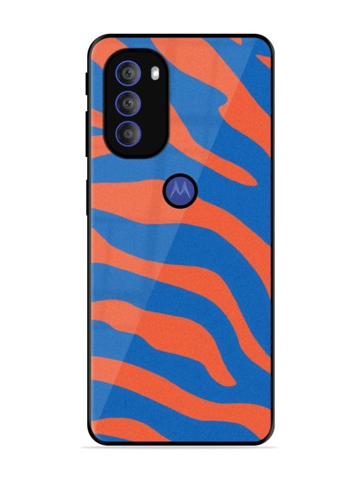 Zebra Stripes In Blue And Orange Glossy Soft Edge Case for Motorola Moto G71 (5G) Chachhi