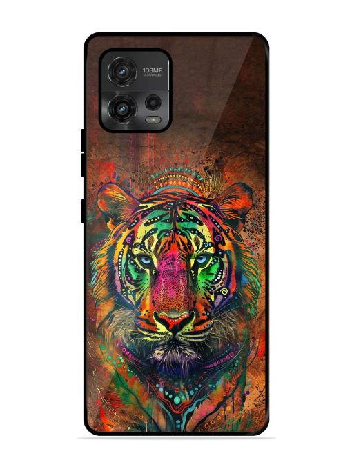 Cosmic Tiger Glossy Soft Edge Case for Motorola Moto G72 Chachhi