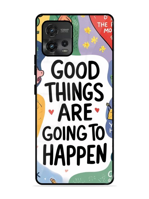 Uplifting Scribbles Glossy Soft Edge Case for Motorola Moto G72 Chachhi