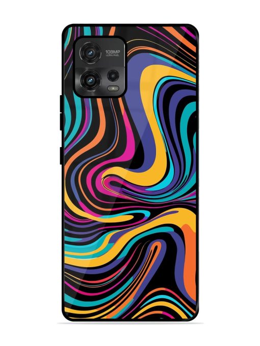 Psychedelic Swirl Glossy Soft Edge Case for Motorola Moto G72 Chachhi