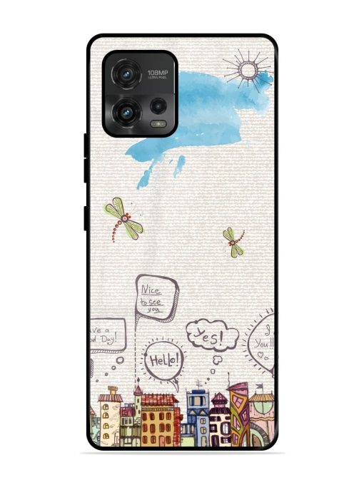 Doodle City Glossy Soft Edge Case for Motorola Moto G72 Chachhi